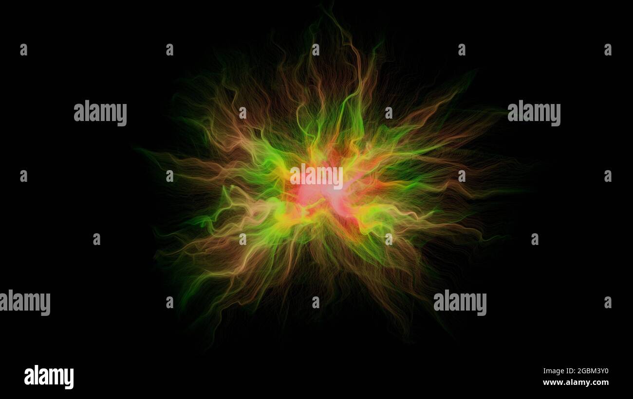 Coloratissimo reticolo cosmico, stelle, filamenti e strutture per capelli. rappresentazione grafica 3d Foto Stock