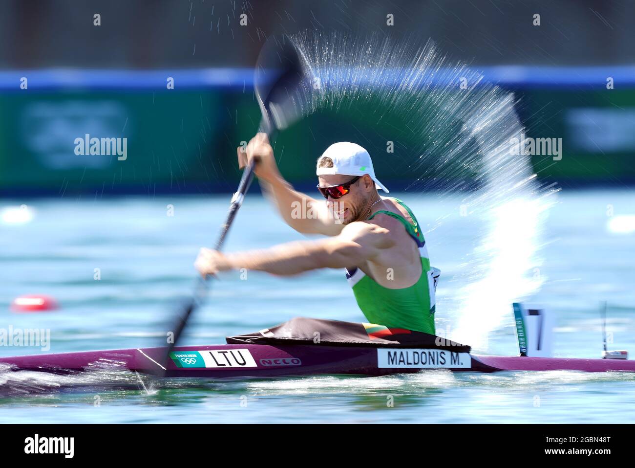 Mindaugas Maldonis in Lituania durante la Semifinale 2 di Canoe Sprint alla Sea Forest Waterway il tredicesimo giorno dei Giochi Olimpici di Tokyo 2020 in Giappone. Data immagine: Giovedì 5 agosto 2021. Foto Stock