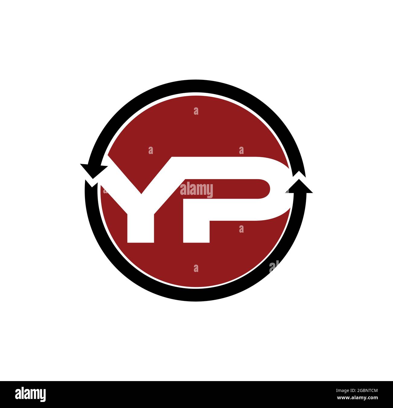 Un'illustrazione vettoriale del segno iniziale del logo del monogramma YP Illustrazione Vettoriale