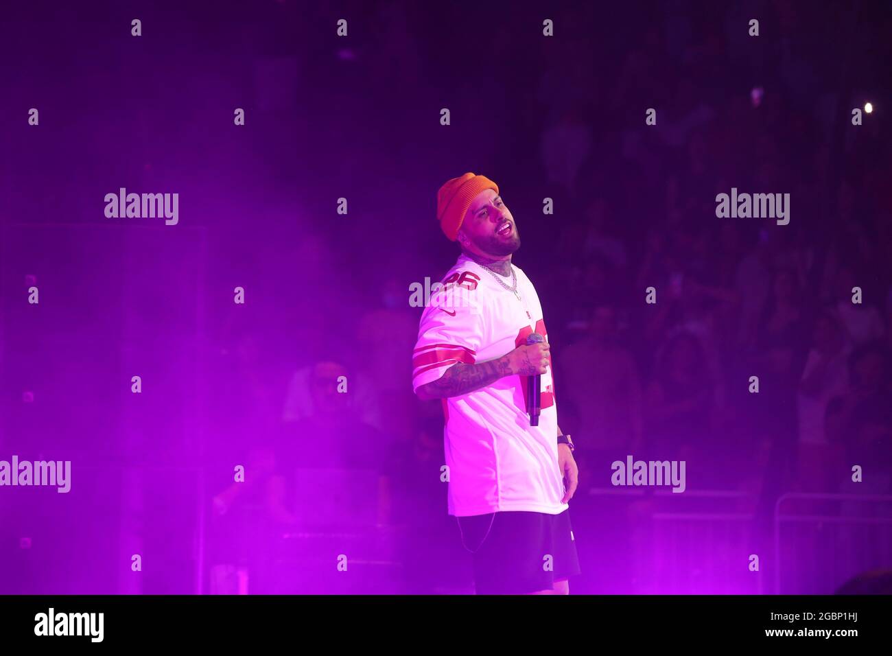 Nicky Jam suona durante la De Colombia Para El Mundo / presentato da Wakamba Entertainment tenuto al Prudential Center, Newark NJ Foto Stock