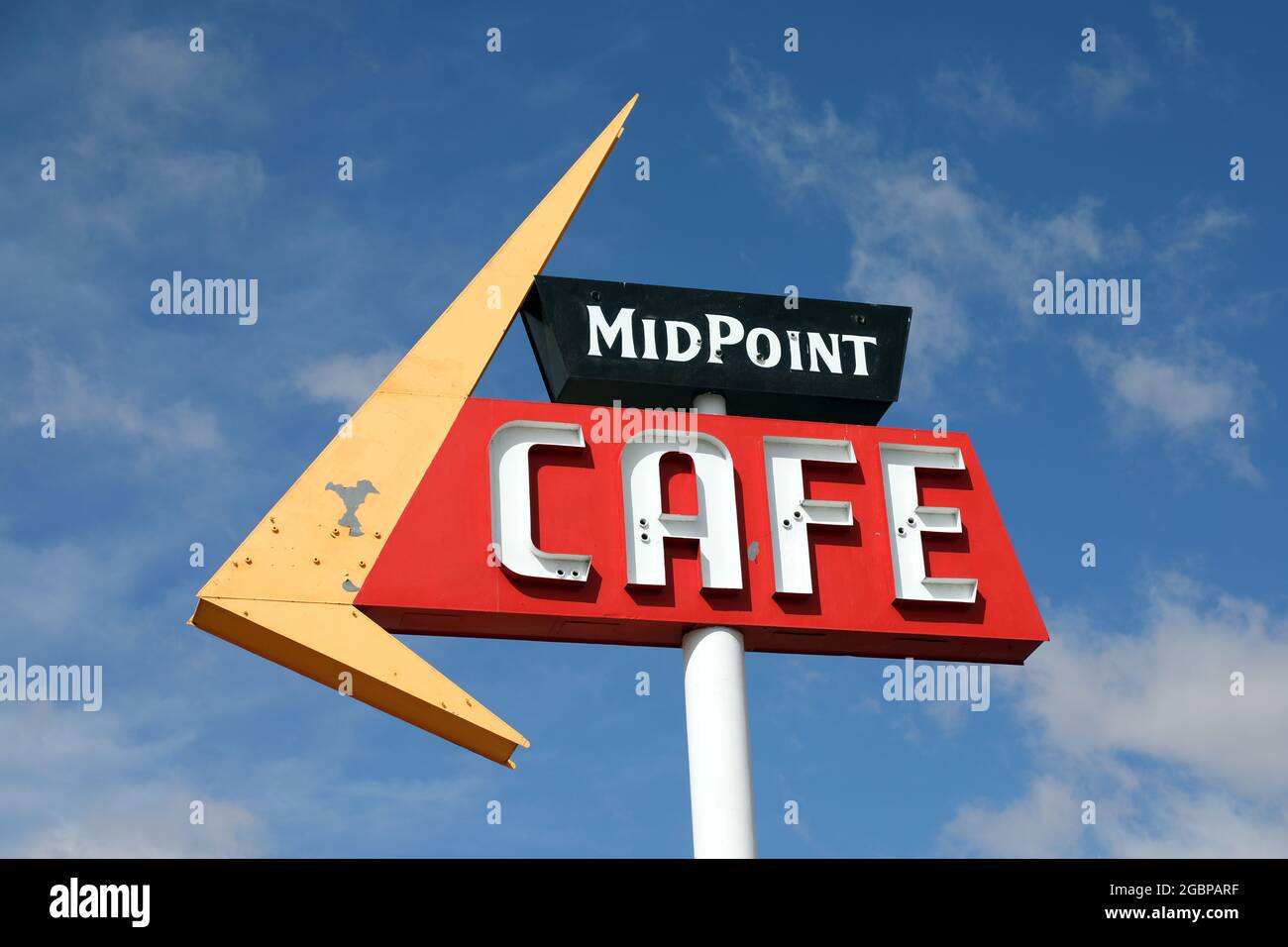 Geografia / viaggio, Stati Uniti, Texas, Adrian, Midpoint cafe, Route 66, Adrian, Texas, ULTERIORI-DIRITTI-AUTORIZZAZIONE-INFORMAZIONI-NON-DISPONIBILE Foto Stock