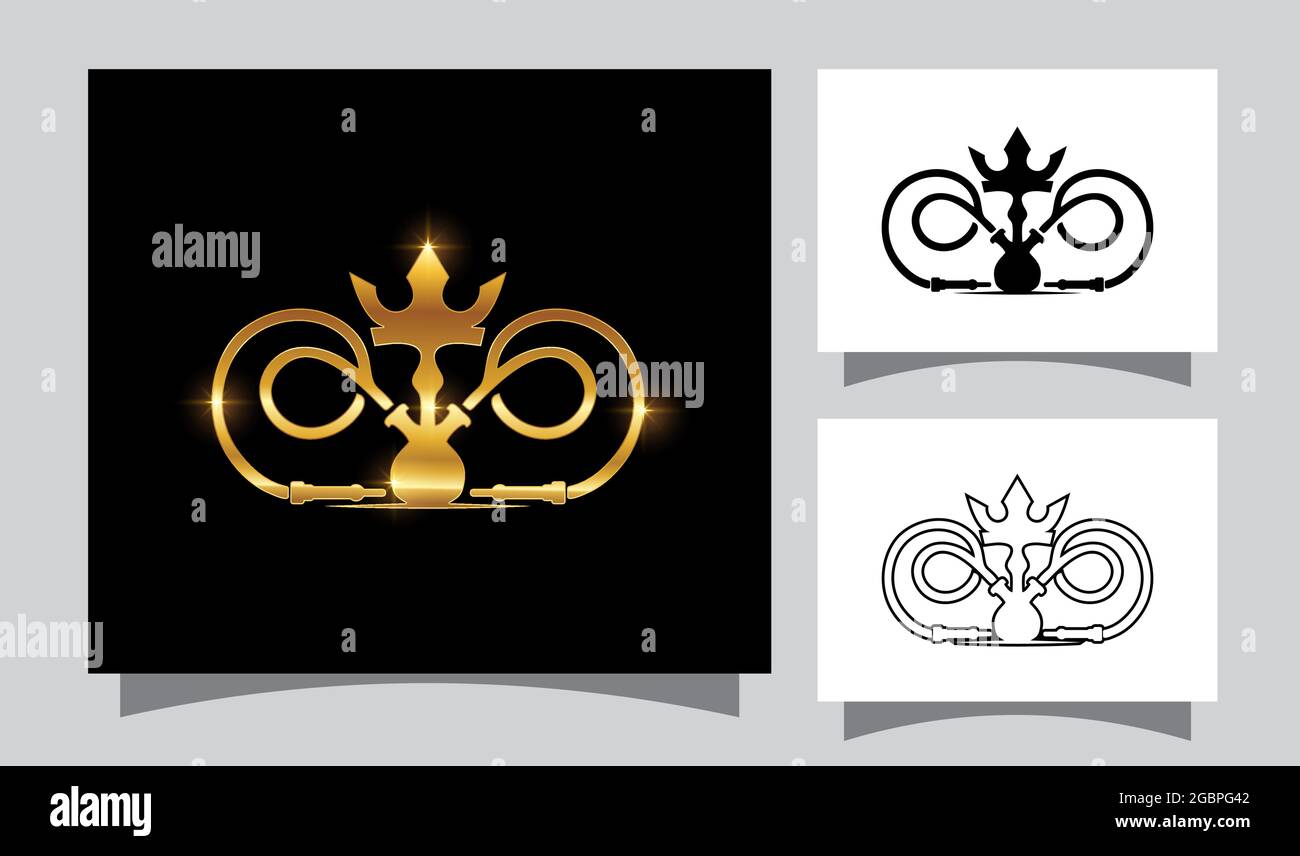 A Vector Illustration of King Shisha Vector Sign in Golden color Illustrazione Vettoriale