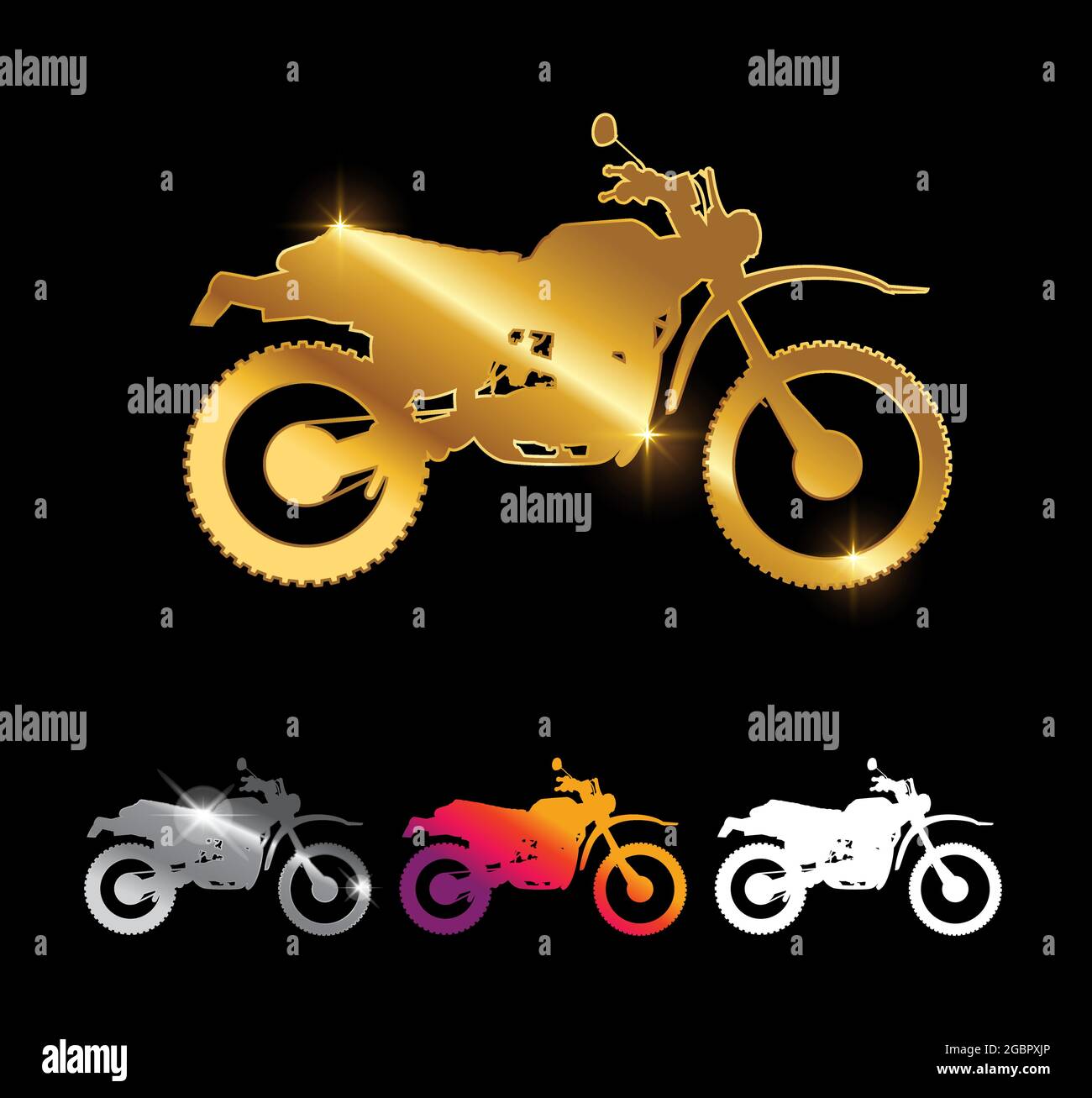 Un'illustrazione vettoriale del cartello della bici da motociclo di lusso Illustrazione Vettoriale