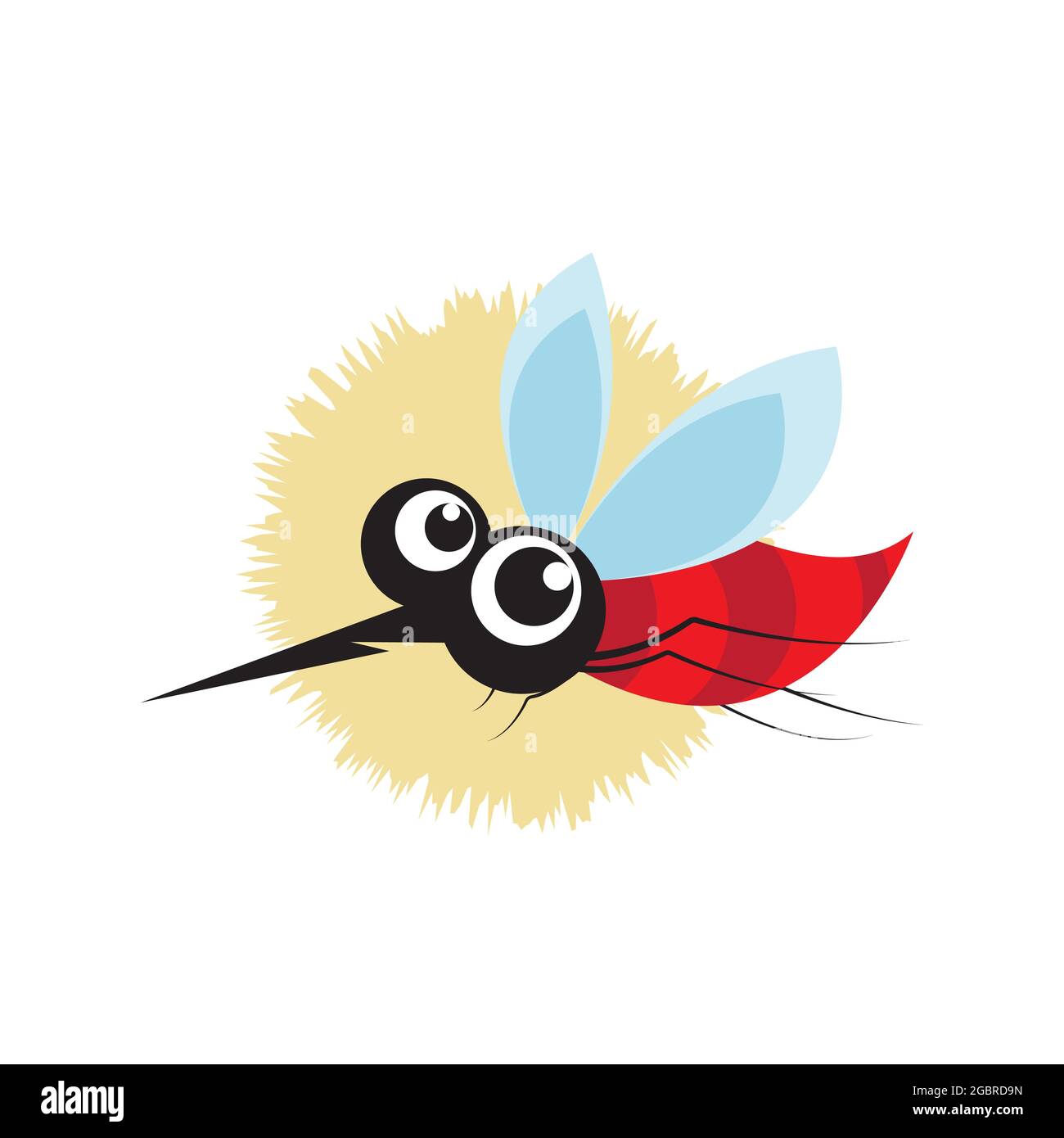 Icona di zanzara di insetto immagine vettoriale di modello Illustrazione Vettoriale