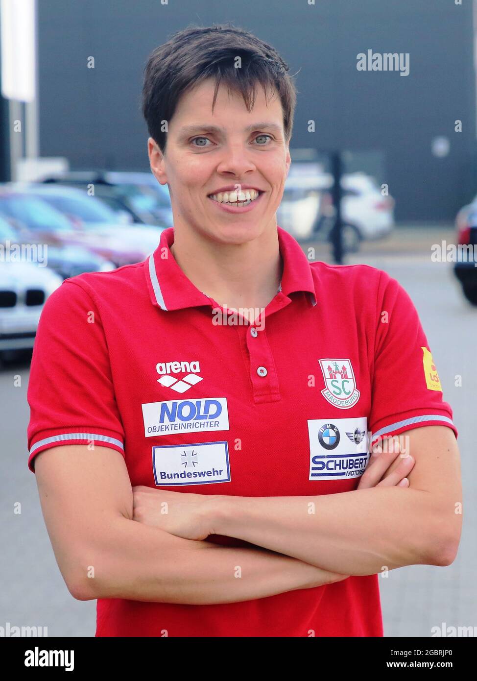 Il nuotatore tedesco Franziska Hentke SC Magdeburg al congedo per le Olimpiadi di Tokyo 2021 Foto Stock