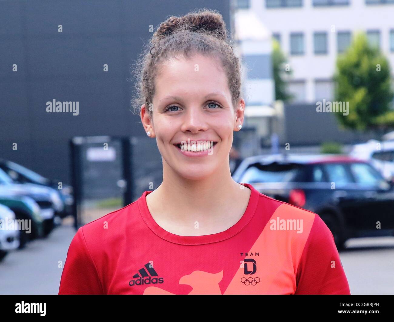Il nuotatore tedesco Isabel GOSE SC Magdeburg al congedo per le Olimpiadi di Tokyo 2021 Foto Stock