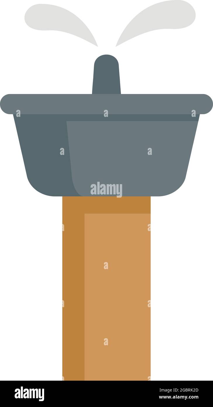 Icona pubblica della fontana. Immagine piatta dell'icona vettoriale della fontana da bere pubblica isolata su sfondo bianco Illustrazione Vettoriale