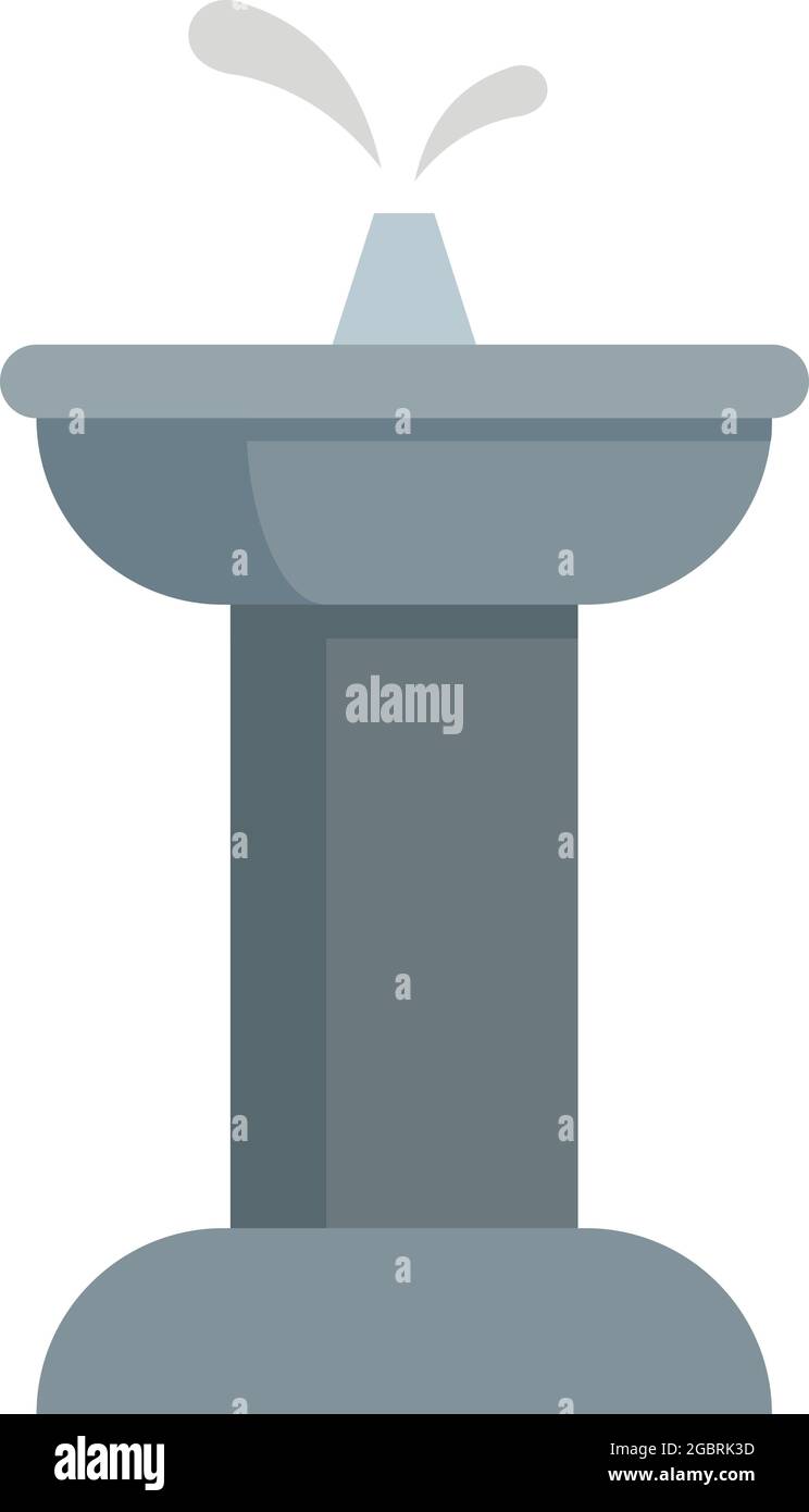 Icona della fontana del parco. Immagine piatta dell'icona vettoriale della fontana del parco, isolata su sfondo bianco Illustrazione Vettoriale