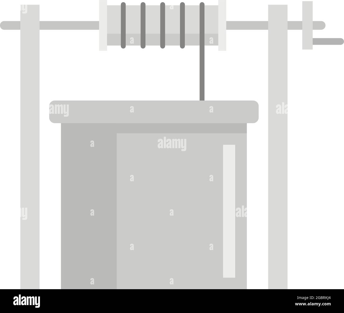 Icona del pozzo di acqua di calcestruzzo. Illustrazione piatta dell'icona del vettore del pozzo d'acqua del calcestruzzo isolata su sfondo bianco Illustrazione Vettoriale