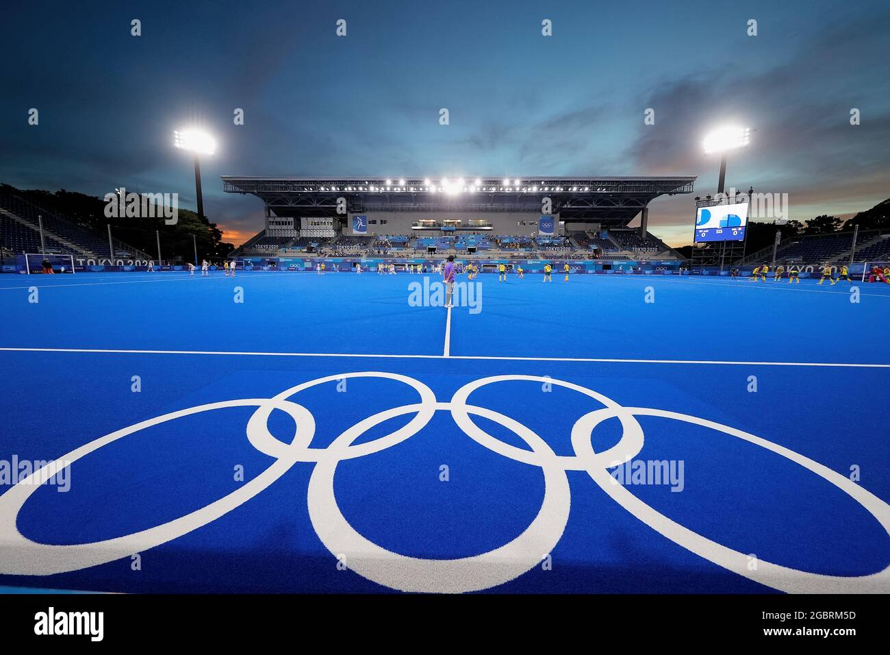 Tokyo, Giappone, 5 agosto 2021. Una vista dello Stadio di Hockey dell'Oi durante la partita della medaglia d'oro di Hockey maschile tra Australia e Belgio il giorno 13 dei Giochi Olimpici di Tokyo 2020. Credit: Pete Dovgan/Speed Media/Alamy Live News Foto Stock