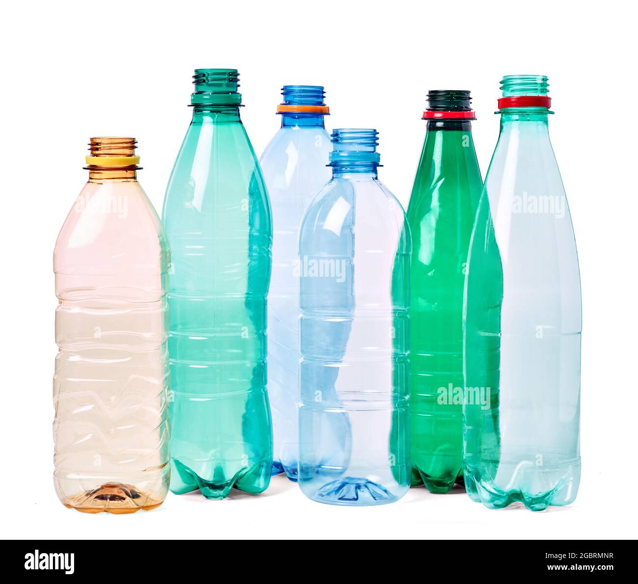 bottiglia di plastica vuota contenitore trasparente di riciclaggio acqua ambiente bevande rifiuti bevande Foto Stock