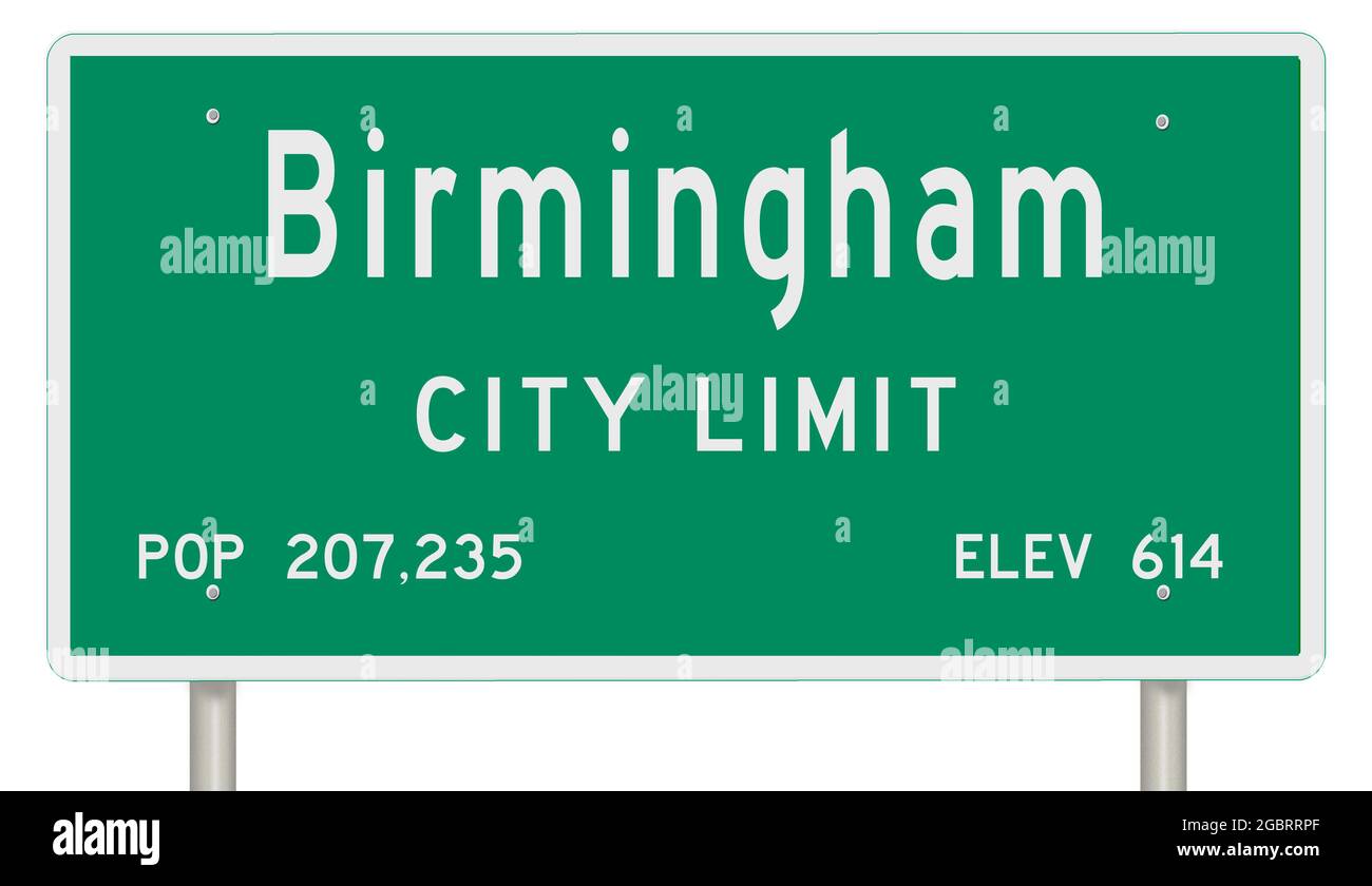 Alabama segni della città che mostrano la popolazione e l'altitudine Foto Stock