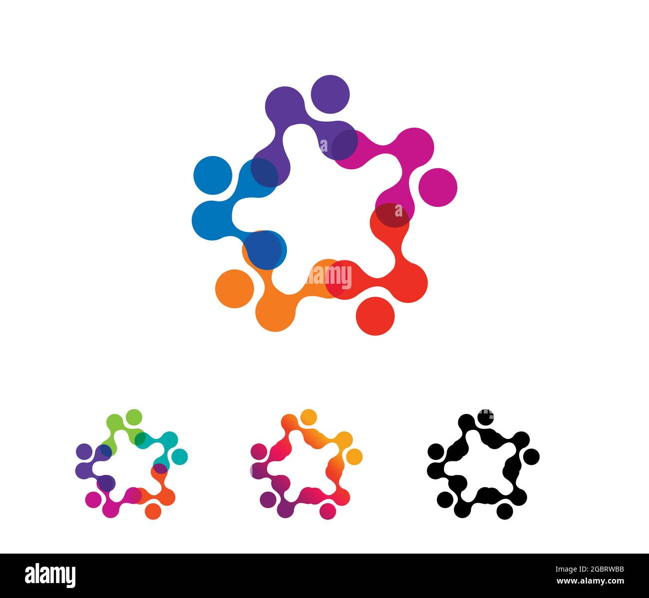 Un insieme di illustrazioni vettoriali di semplici segni vettoriali multicolore Illustrazione Vettoriale