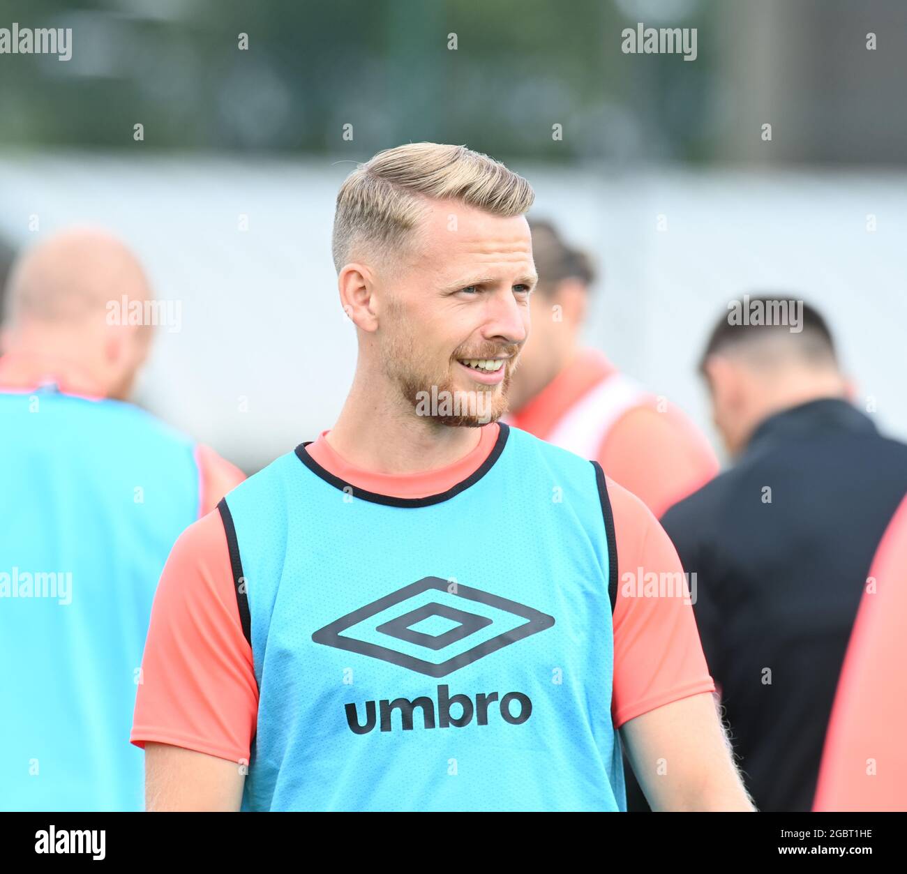 Oriam Sports Centre Edinburgh.Scotland UK.5nago-21 sessione di allenamento Hearts Stephen Kingsley per la partita di St Mirren. Credit: eric mcowat/Alamy Live News Foto Stock