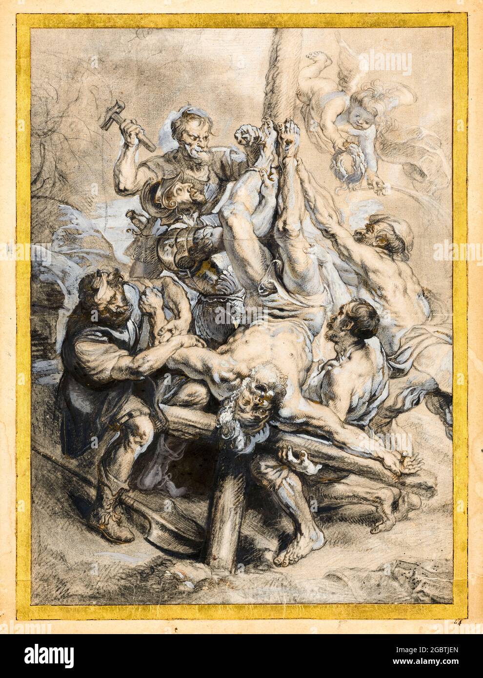 La Crocifissione di Pietro Apostolo, dipinto di Peter Paul Rubens, circa 1640 Foto Stock