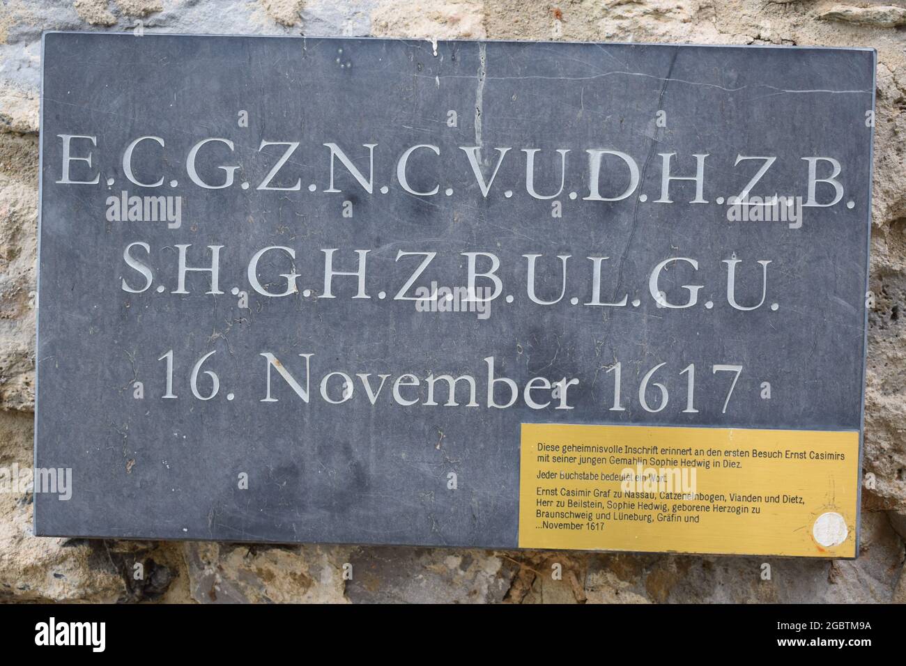 Misteriosa ira dal 1617 a Diez Foto Stock