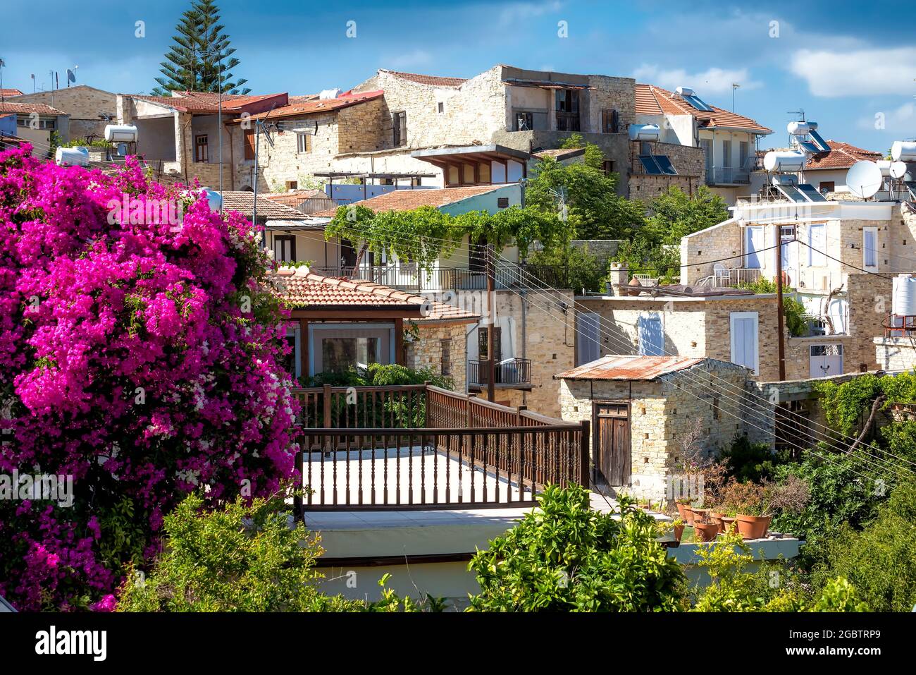 Case tradizionali nel villaggio di Lefkara, Cipro Foto Stock