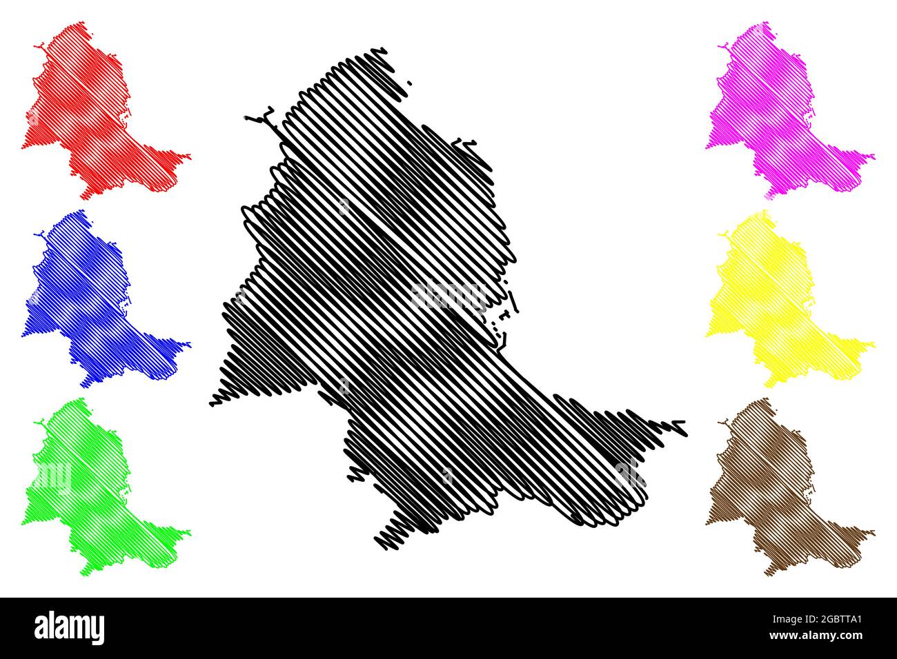 Città Metropolitana di Palermo (Italia, Repubblica Italiana, Regione Sicilia) mappa illustrazione vettoriale, schizzo della mappa Palermo Illustrazione Vettoriale