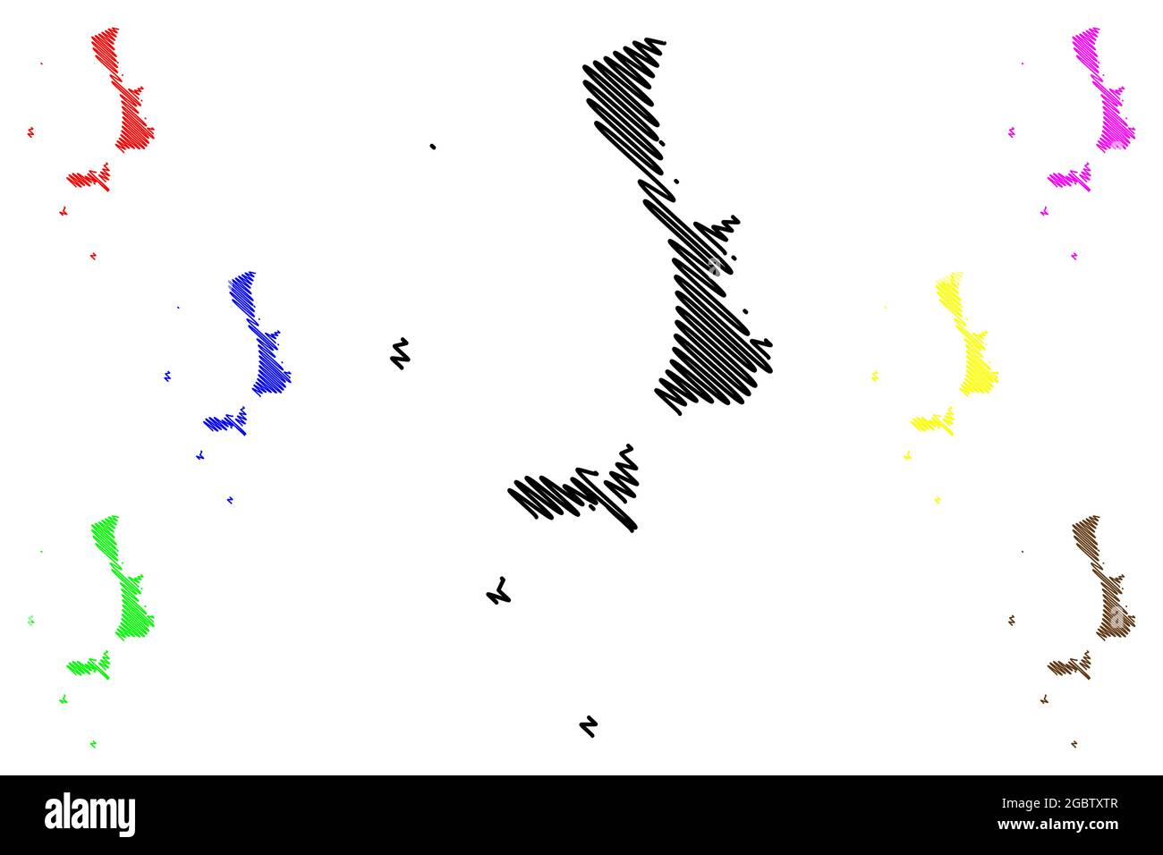 Provincia di Livorno (Italia, Repubblica Italiana, Regione Toscana o Toscana, Arcipelago Toscano, Elba e Capraia) mappa illustrazione vettoriale, schizzo P Illustrazione Vettoriale