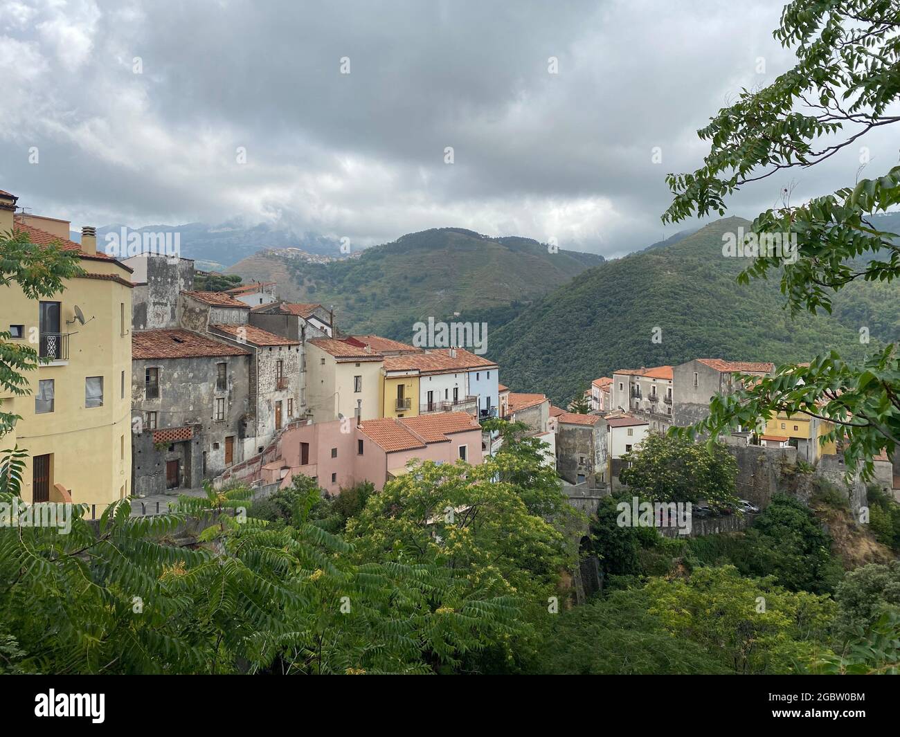 Scenic Village di Tortora in Calbria, Italia, Rurale, secluded, vista montagna, Foto Stock