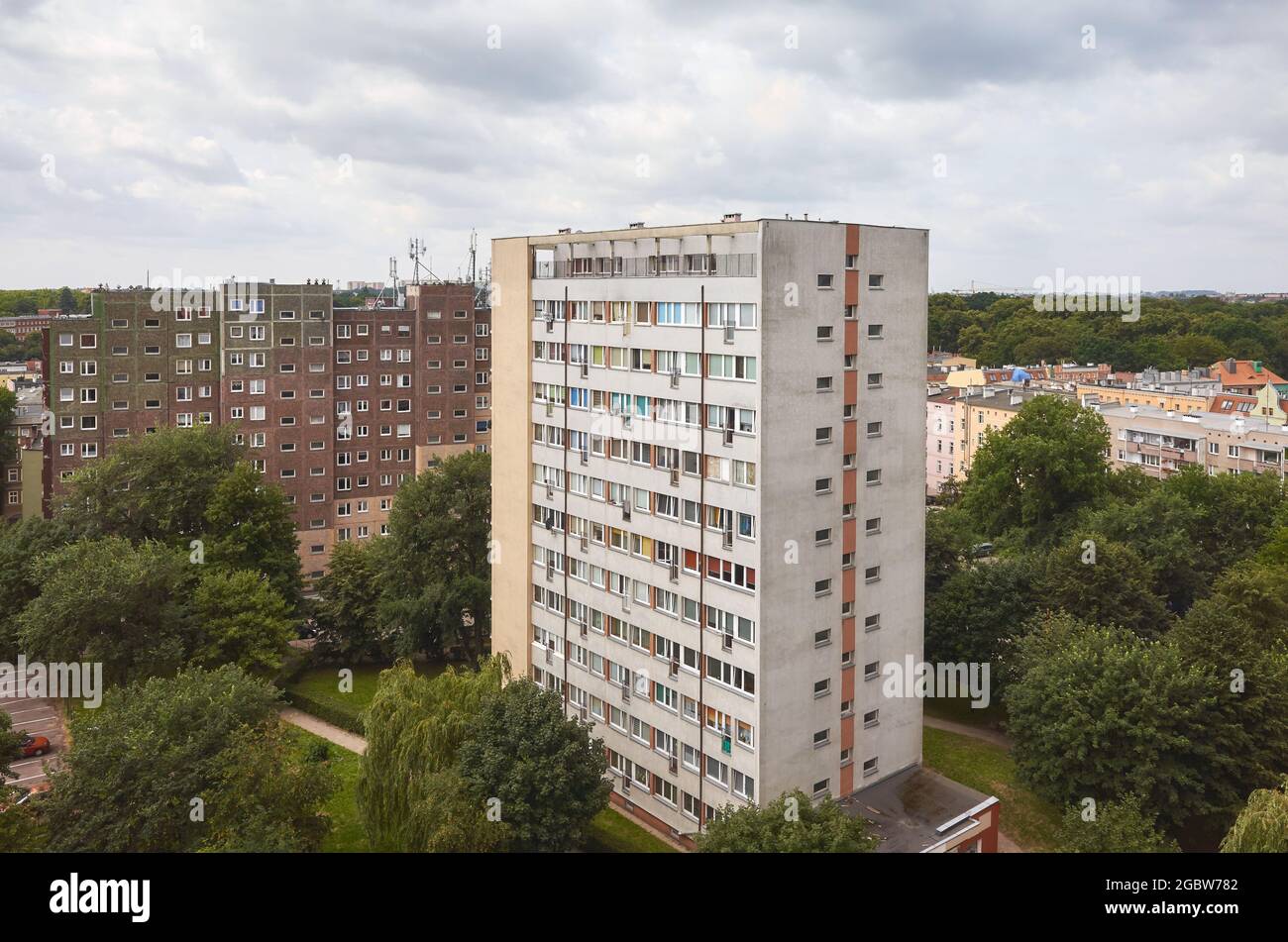 Edifici residenziali nel quartiere Niebuszewo di Szczecin, Polonia. Foto Stock