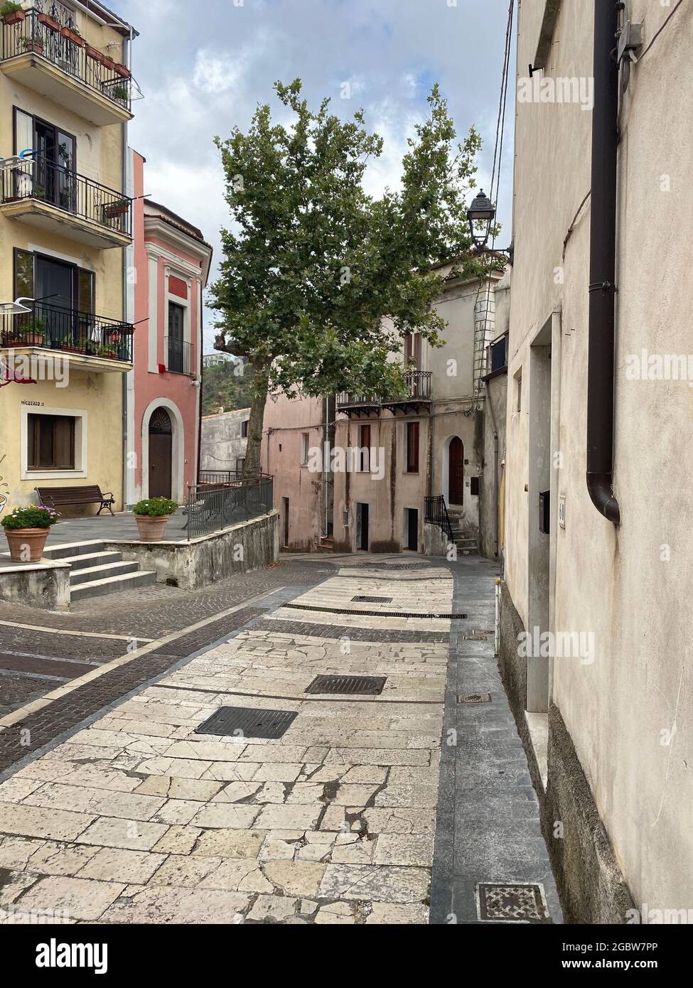 Scenic Village di Tortora in Calbria, Italia, Rurale, secluded, vista montagna, Foto Stock