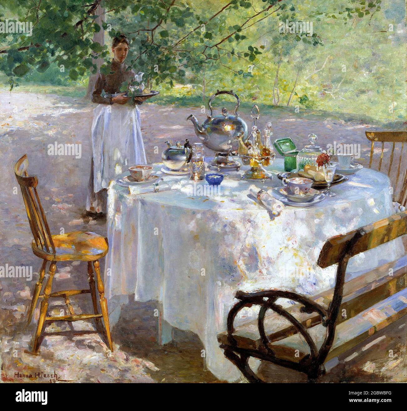 Tempo di prima colazione di Hanna Hirsch-Pauli (1864-1940), olio su tela, 1887 Foto Stock