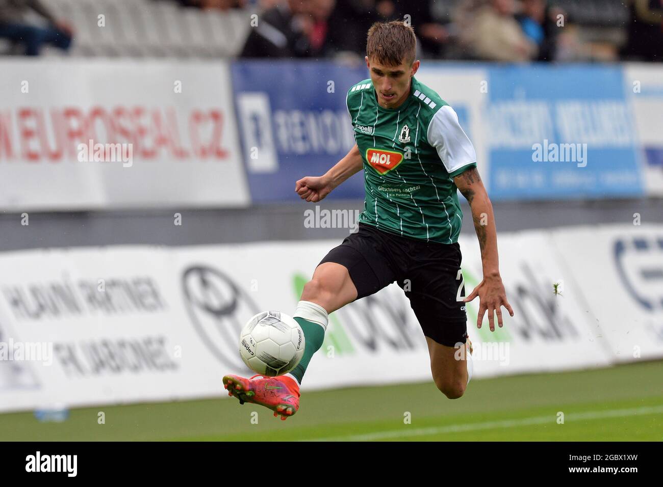 5 agosto 2021, Jablonec nad Nisou, Repubblica Ceca: DOMINIK PLESTIL di Jablonec durante il terzo turno di qualificazione UEFA campionato Europa, FK Jablonec vs Celtic FC a Jablonec nad Nisou nella Repubblica Ceca. (Immagine di credito: © Slavek Ruta/ZUMA Press Wire) Foto Stock