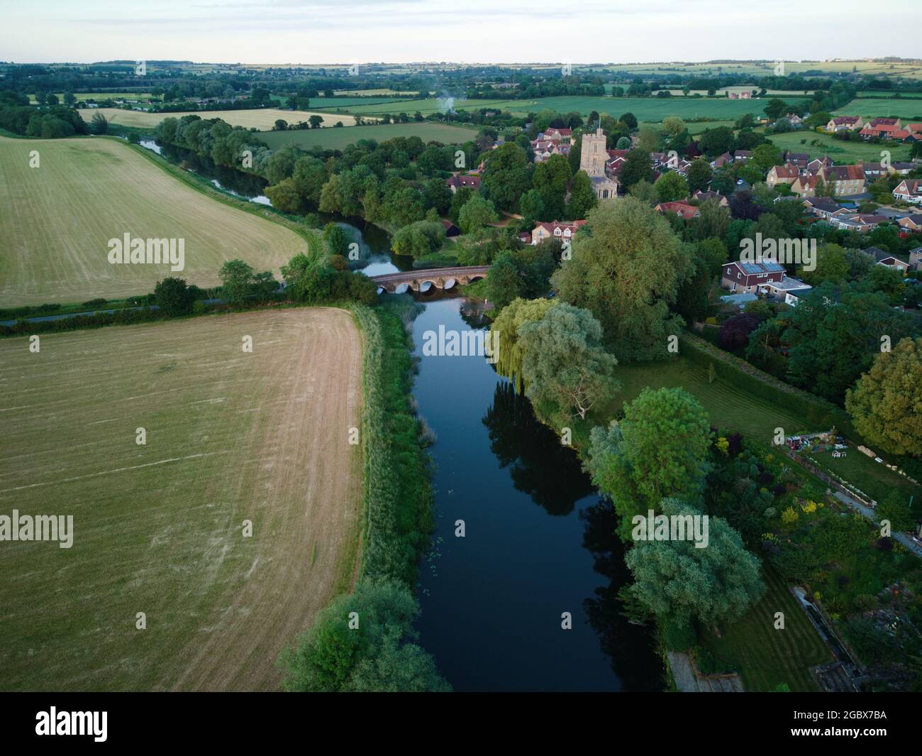 Vista aerea del fiume Great Ouse Foto Stock