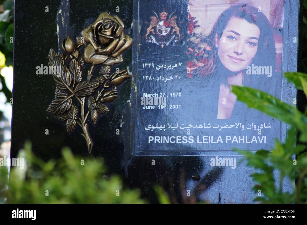 Grabstätte von Prinzessin Leila Pahlavi - Friedhof Passy a Parigi Foto Stock