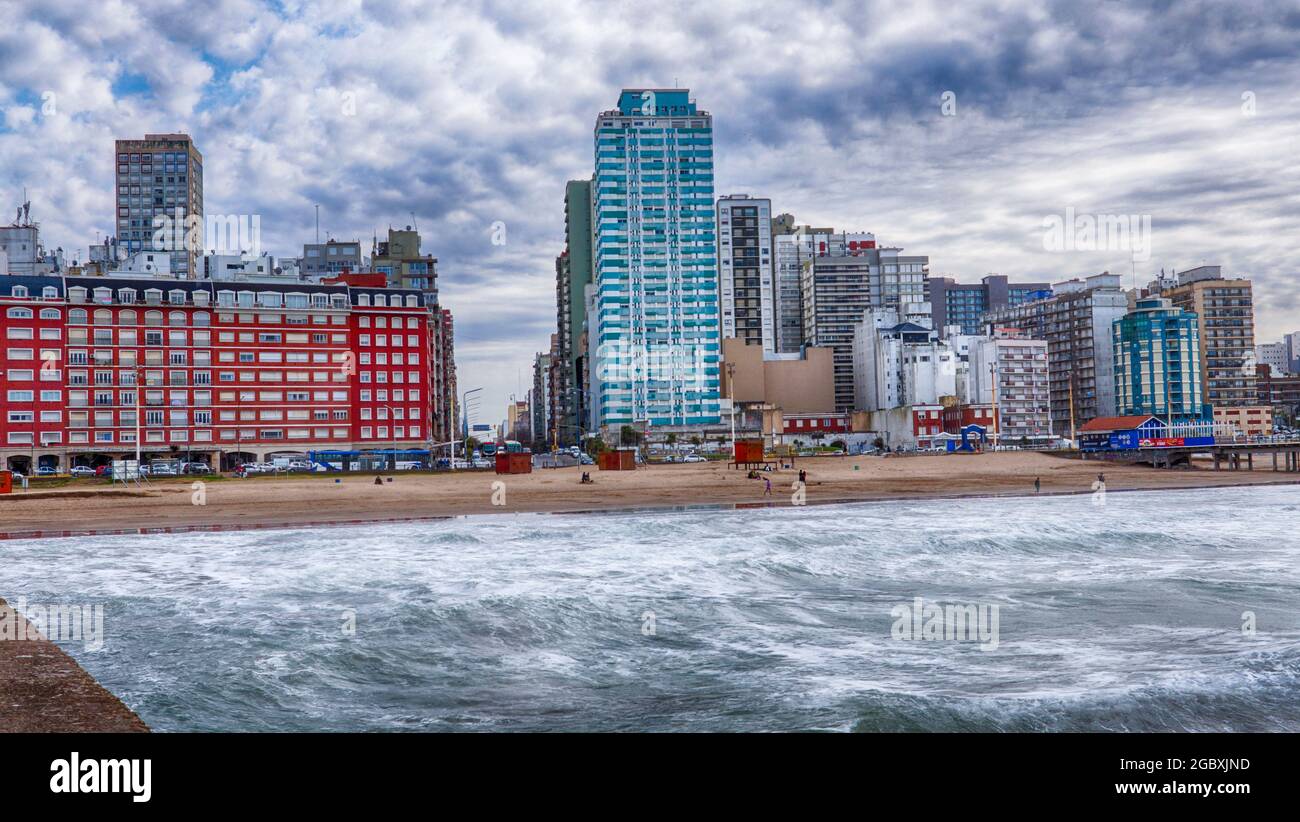 Paesaggio di Mar del Plata, Buenos Aires, Argentina. Preso su un pomeriggio freddo di inverno Foto Stock