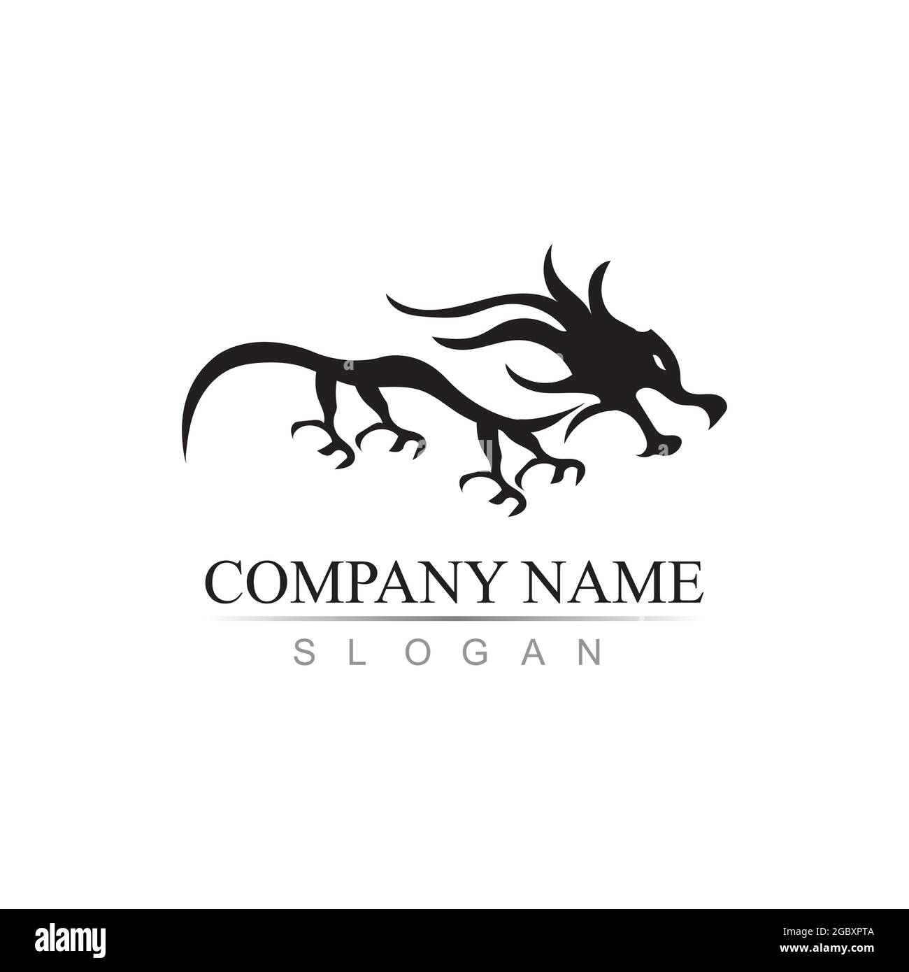 Dragon icona vettore illustrazione logo design template Illustrazione Vettoriale