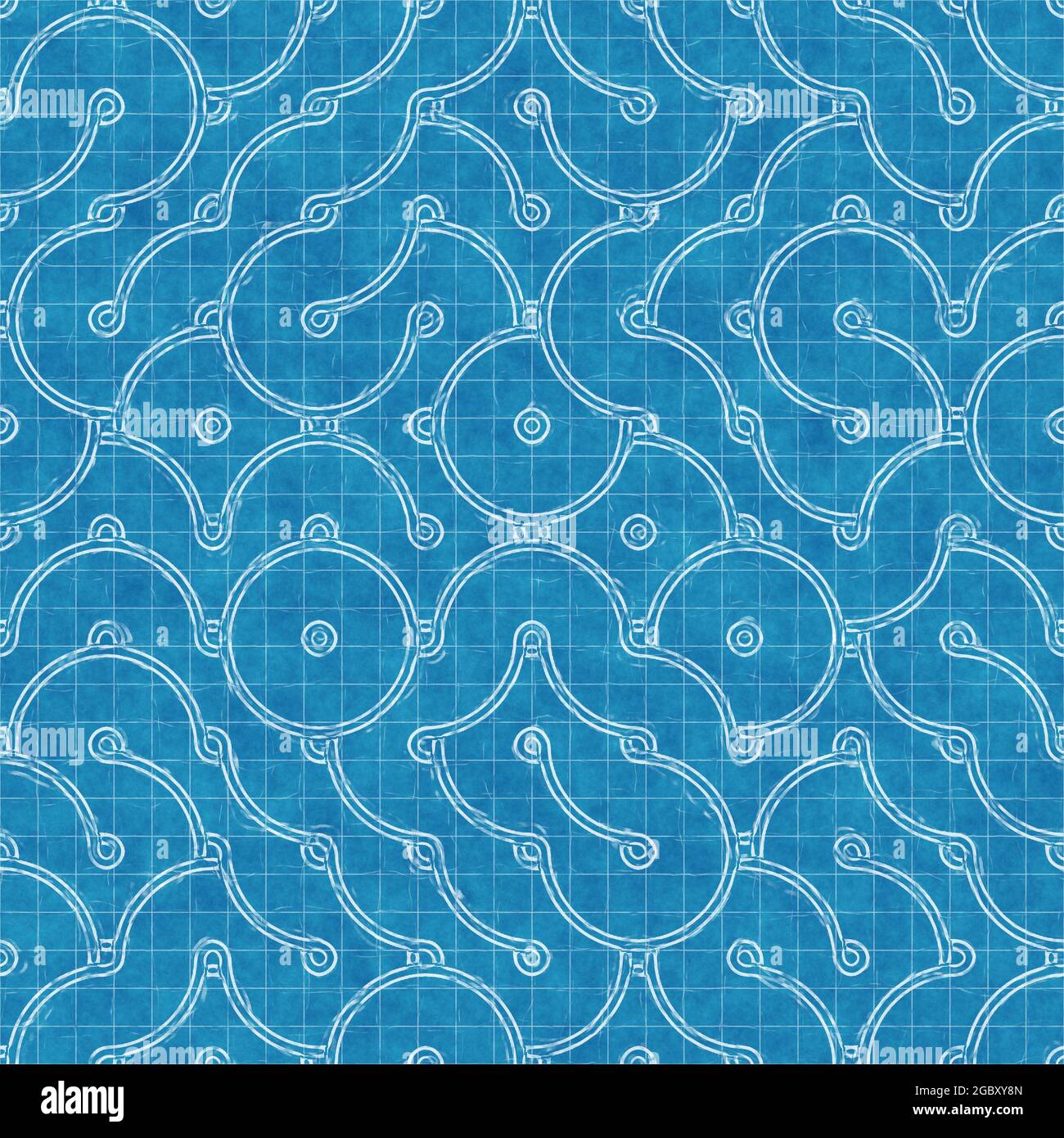 Motivo blu blu brillante senza cuciture per tessuti e stampe Foto Stock