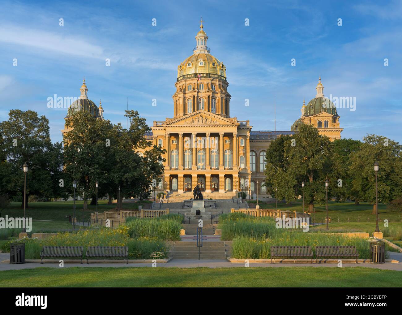 Esterno dello storico palazzo del governo dello stato dell'Iowa a Des Moines, Iowa Foto Stock