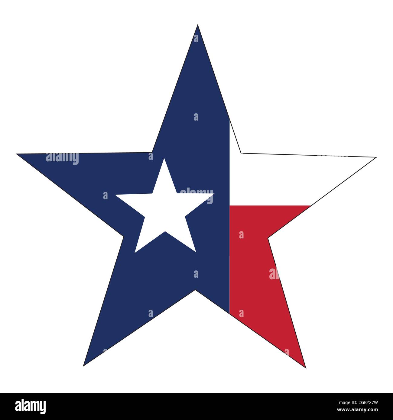 bandiera del texas su sfondo bianco. bandiera del texas. simbolo dello stato del texas. stile piatto. Foto Stock
