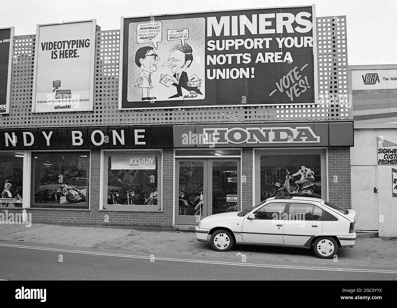 Poster dei minatori Strike, Nottingham 1985 Foto Stock