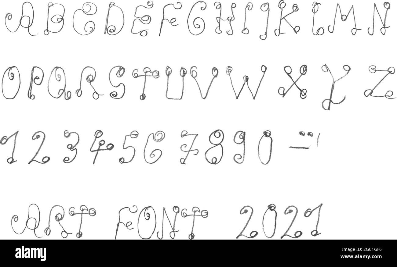 Font handmade grunge style, font headline, stile artistico e artigianale, vettoriale, lettere isolate e raggruppate Illustrazione Vettoriale