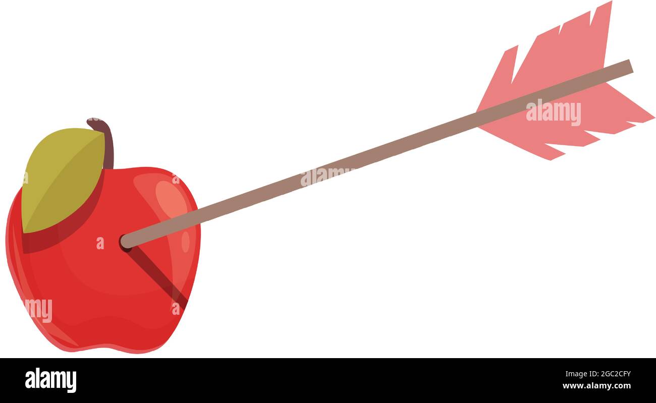 Freccia Apple icona vettore cartoon icona. Arco di tiro con l'arco. Mira al successo Illustrazione Vettoriale
