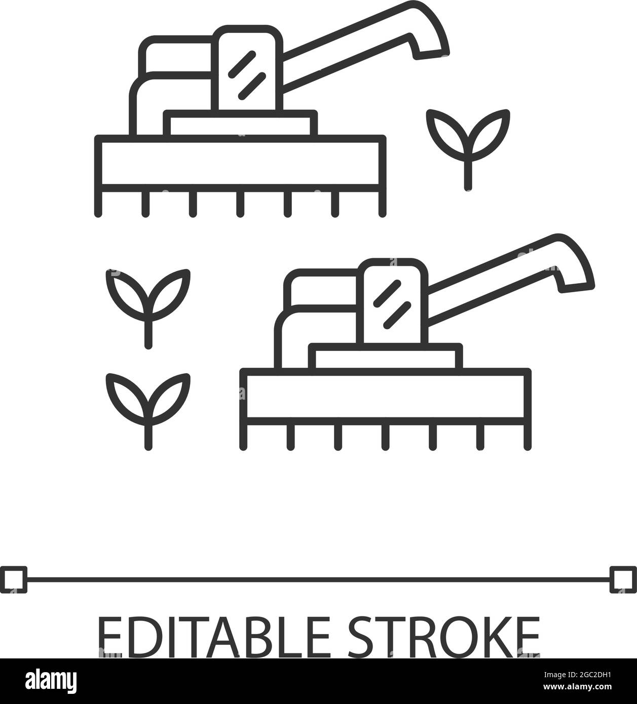 Icona lineare agricoltura meccanizzata Illustrazione Vettoriale