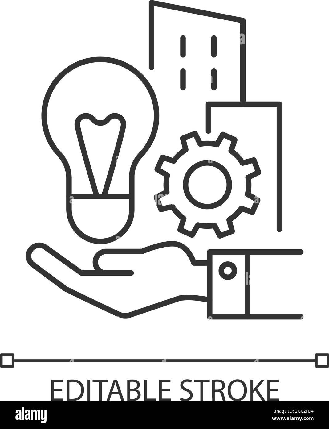 Icona lineare invenzioni aziendali Illustrazione Vettoriale