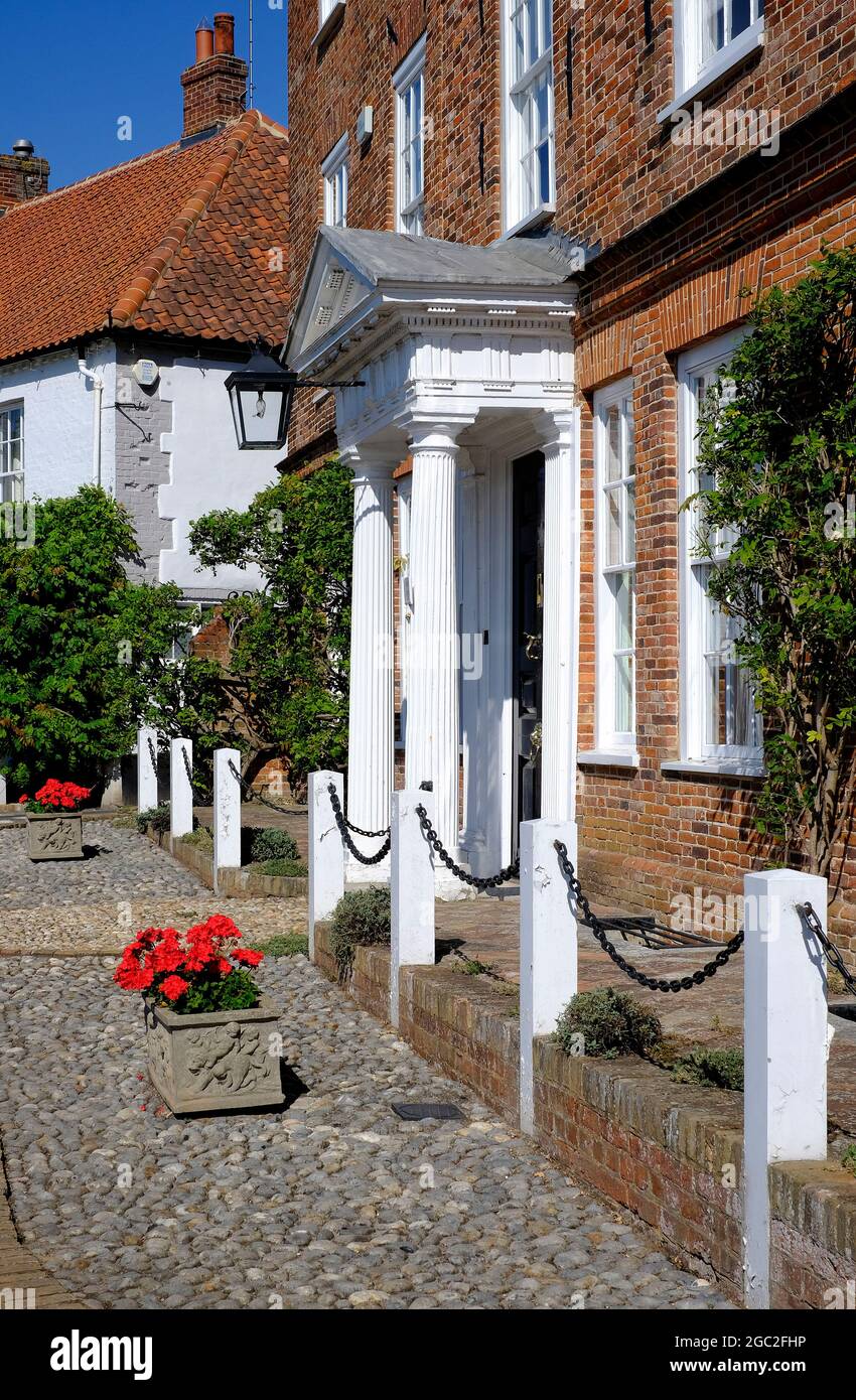proprietà residenziale in stile georgiano, burnham market, norfolk settentrionale, inghilterra Foto Stock