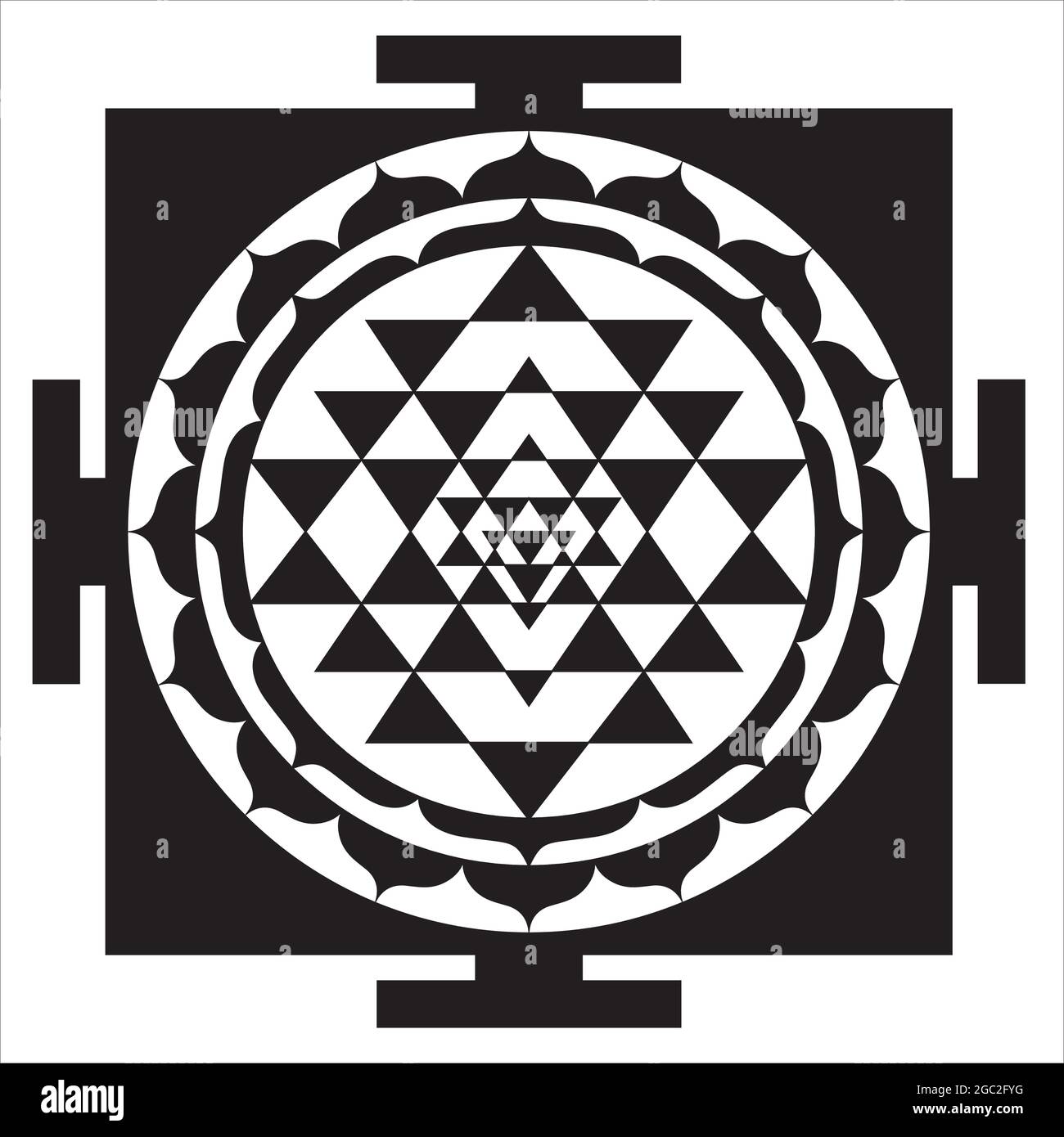 Yantra laksmi, un simbolo di ricchezza e prosperità nell'induismo. Shri ...