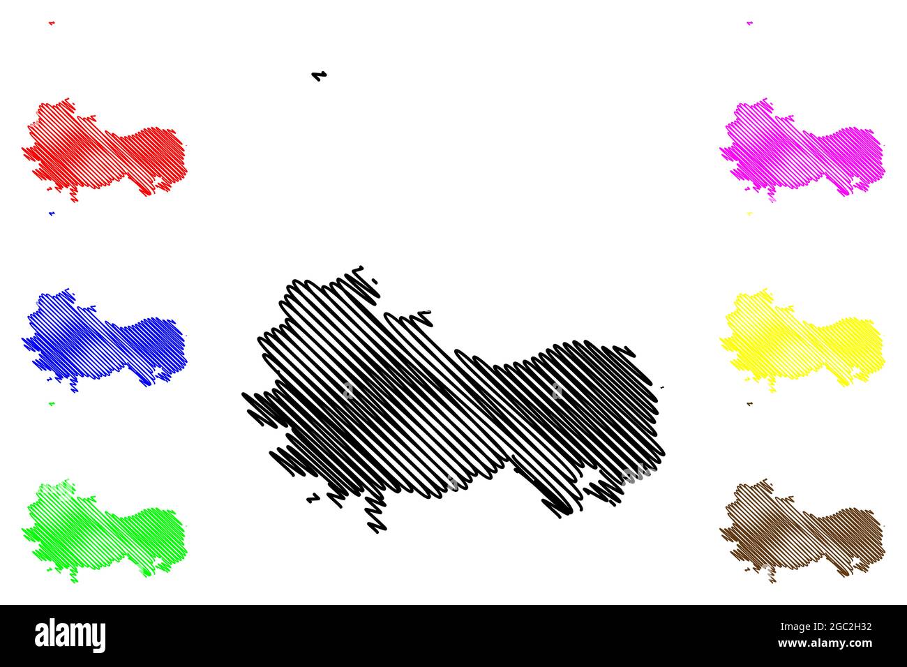 Provincia di Palermo (Italia, Repubblica Italiana, Regione Sicilia) mappa illustrazione vettoriale, schizzo della mappa Provincia di Palermo Illustrazione Vettoriale