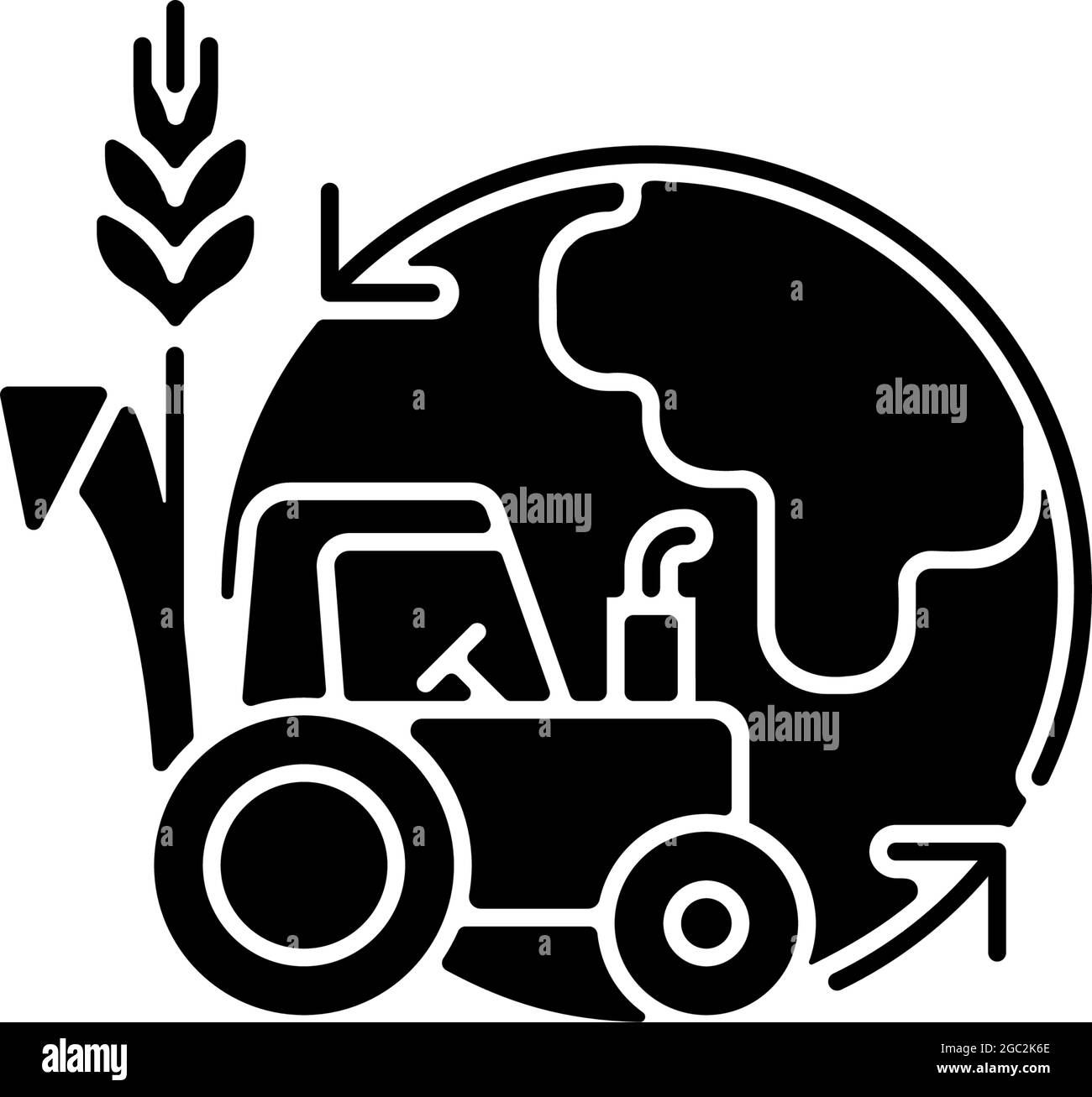 Sostenibilità ambientale in agricoltura glifo nero icona Illustrazione Vettoriale