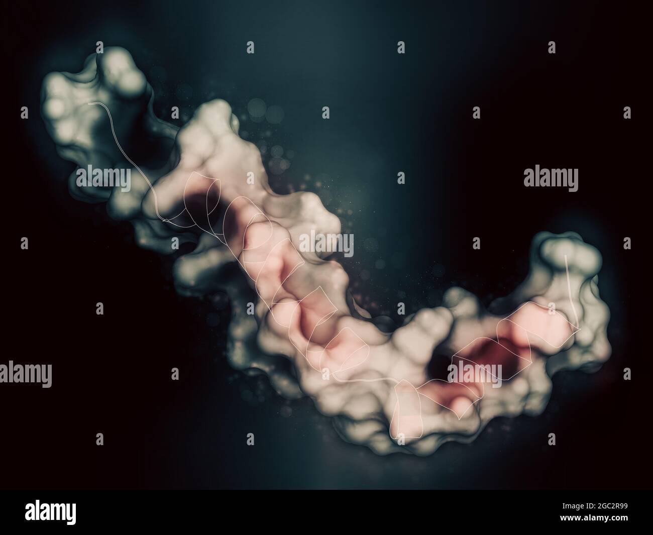 Peptide beta-amiloide (Abeta), rendering 3D. Componente principale di p Foto Stock