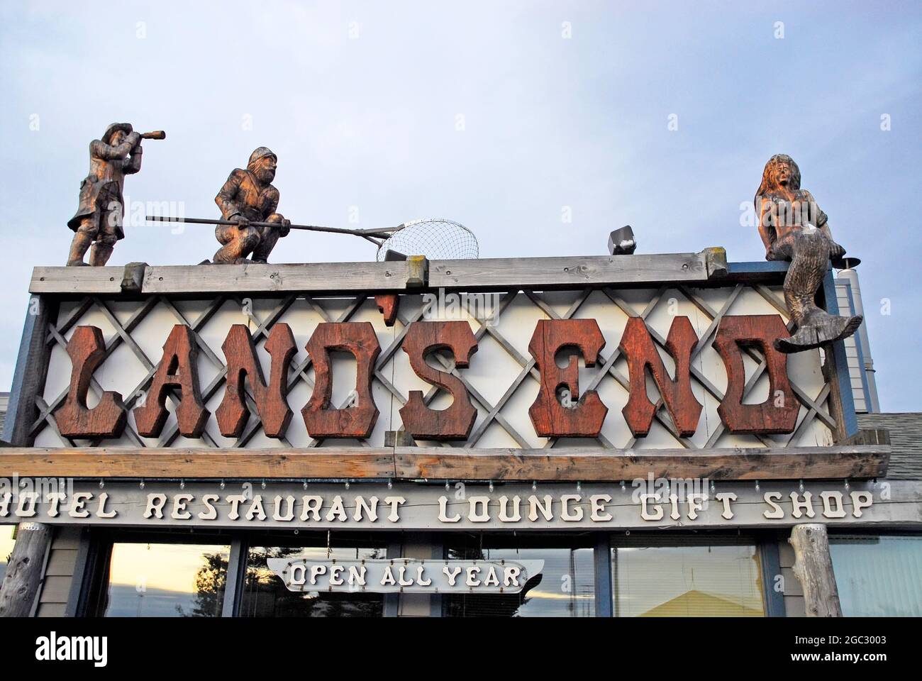 Land End Resort, Homer Spit, Alaska Foto Stock