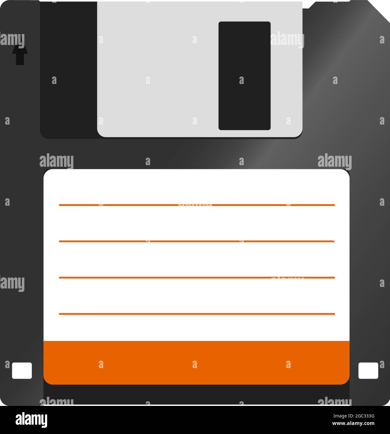 floppy disk realistico isolato su sfondo bianco, illustrazione vettoriale Illustrazione Vettoriale