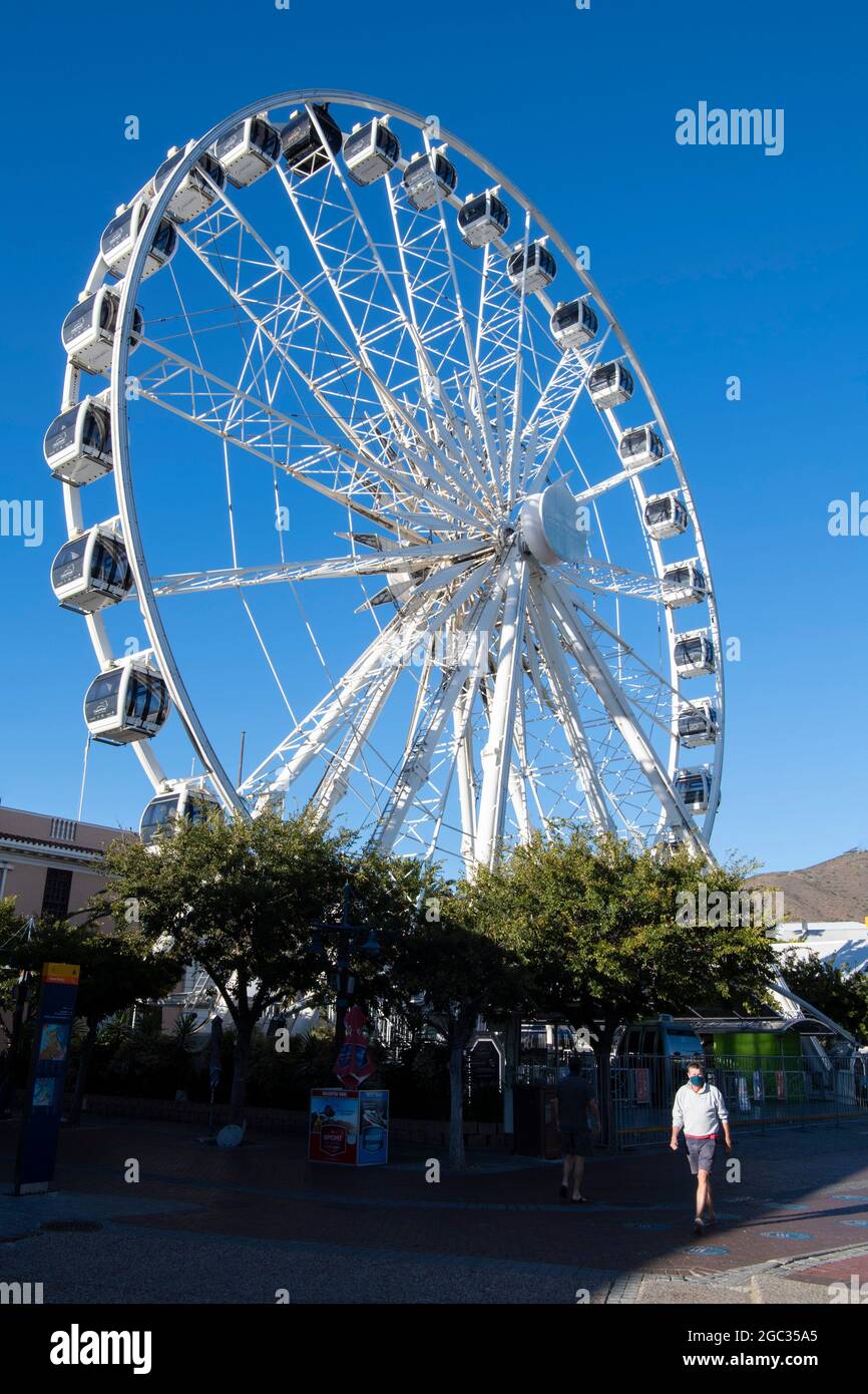 La ruota del Capo al Victoria & Alfred Waterfront, Città del Capo, Sud Africa Foto Stock