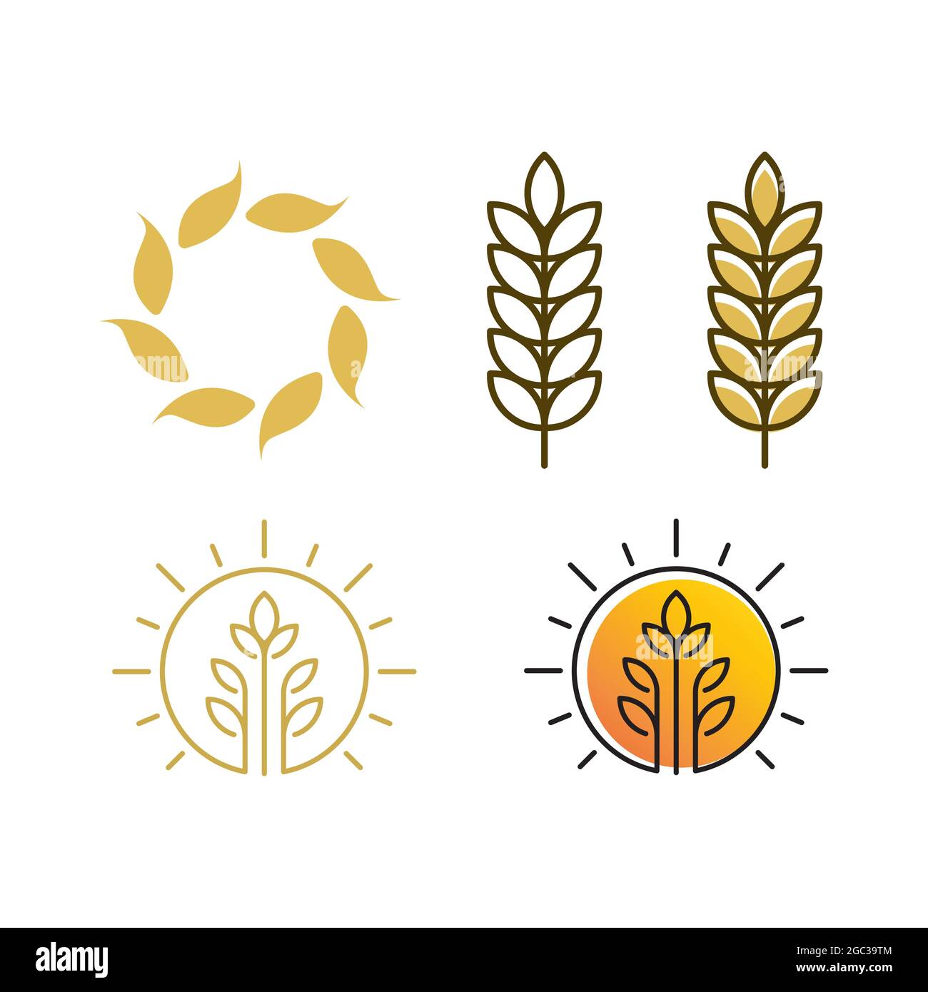 Agricoltura frumento icona vettore design Illustrazione Vettoriale