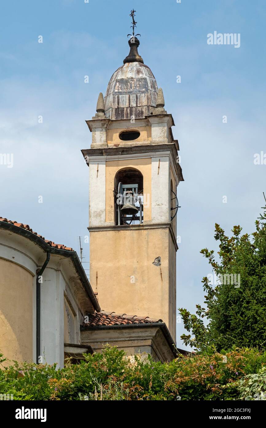 Torre della chiesa, Arona, Lago maggiore, Piemonte, Italia Foto Stock
